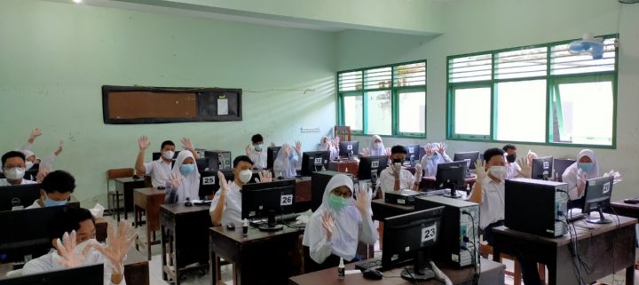 Laksanakan Simulasi ASPD 2021, SMP N 7 Yogyakarta Jalankan Protokol Kesehatan 